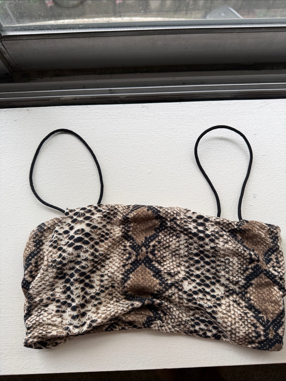 Reptile Print crop top - Brown/Black